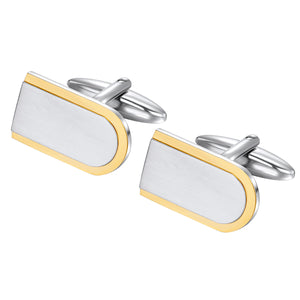 Two Tone cuff links yellow edges