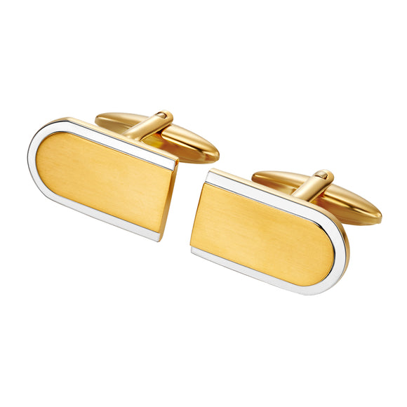 Two Tone Engraveable cuff links