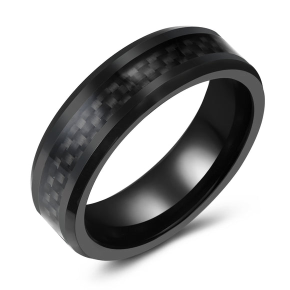 Black Tungsten with Black Carbon Fiber Inlay